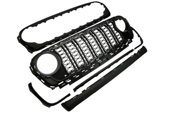 カリフォルニアカスタム ジープ JL ラングラー | JT グラディエーター フロントカメラ無し車用 2024y フェイス グリルキット フロントグリル 純正タイプ カメラ穴無し 未塗装 1台分 6pcセット