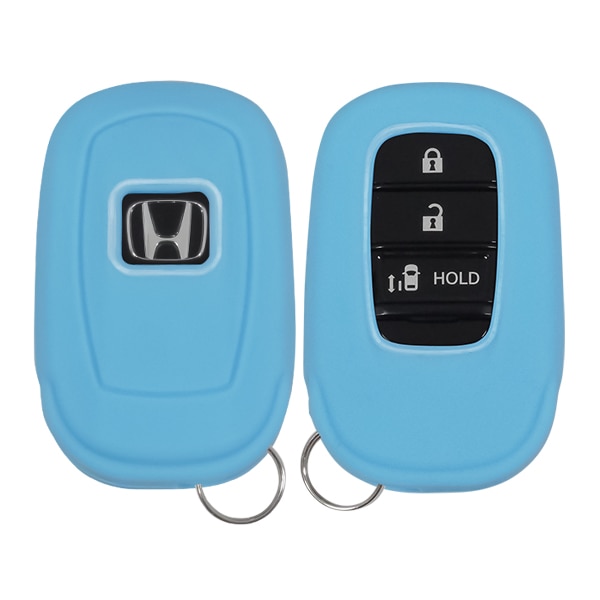シリコンキーカバー キーレスカバー リモコンカバー キーケース ライトブルー ホンダ N-BOX | N-BOXカスタム | ZR-V | ステップワゴン エアー RP系 | ステップワゴン スパーダ RP系 | ヴェゼル RV系 | シビックハッチバック FL1 等 汎用