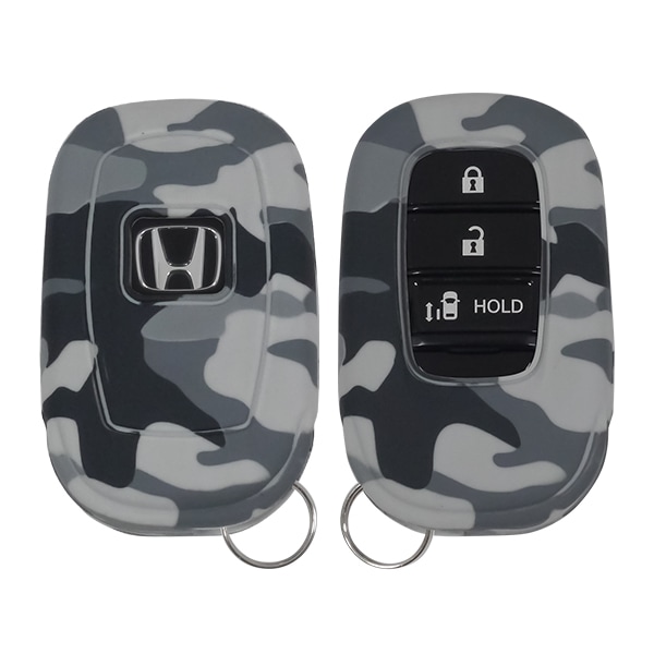 シリコンキーカバー キーレスカバー リモコンカバー キーケース カモフラグレー ホンダ N-BOX | N-BOXカスタム | ZR-V | ステップワゴン エアー RP系 | ステップワゴン スパーダ RP系 | ヴェゼル RV系 | シビックハッチバック FL1 等 汎用
