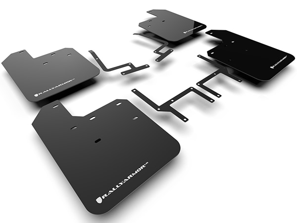 【Rally Armor 正規品】マッドフラップ 泥除け マッドガード フロント リア 1台分 4枚セット ポリウレタン製 ブラック Rally Armorロゴ入 ジープ JL ラングラー 4xe含む ラリーアーマー