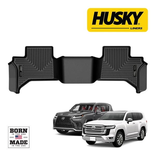 【HUSKY LINERS 正規品】X-act Contour オールウェザーフロアマット ラバーマット ブラック 50881 リア 2列目 後部座席 セカンドシート トヨタ ランドクルーザー ランクル 300系 | レクサス LX600 300系 ハスキーライナーズ