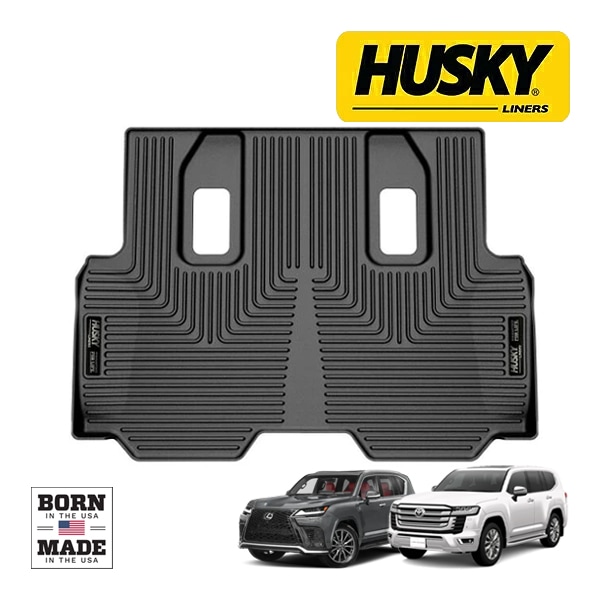 【HUSKY LINERS 正規品】X-act Contour オールウェザーフロアマット ラバーマット ブラック 50891 リア 3列目 サードシート トヨタ ランドクルーザー ランクル 300系 | レクサス LX600 300系 ハスキーライナーズ