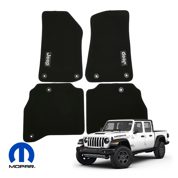 MOPAR純正 フロアマット カーペット ブラック フロント リア 1台分 4枚セット 82215629 Jeepロゴ入 ブラック ジープ JT グラディエーター 左ハンドル/右ハンドル共通