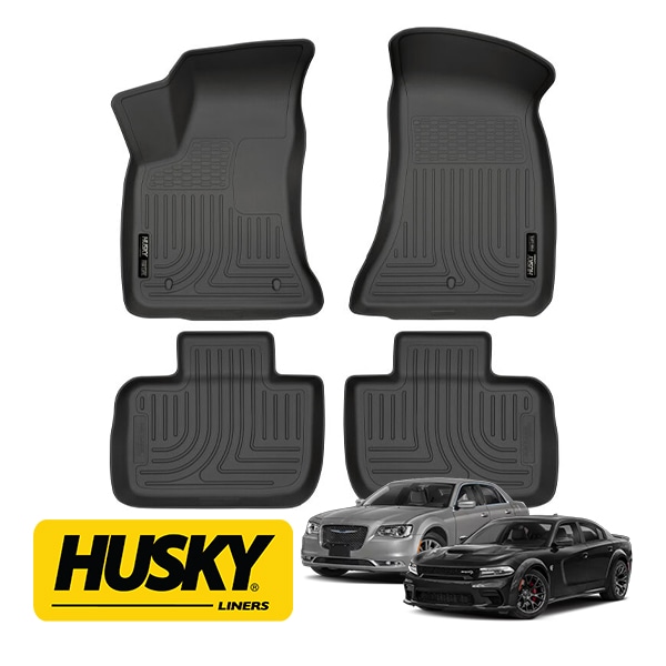 【HUSKY LINERS 正規品】X-act Contour オールウェザーフロアマット ラバーマット ブラック 98061 フロント&リア 左右分セット 11-22y クライスラー 300 | 11-23 ダッジ チャージャー ハスキーライナーズ