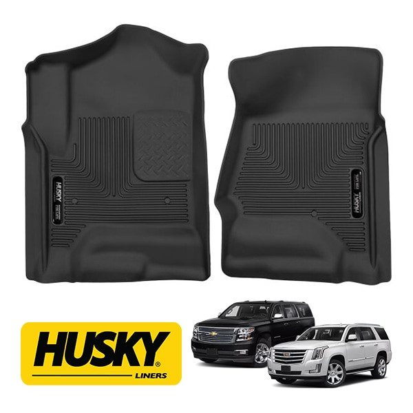 【HUSKY LINERS 正規品】X-act Contour オールウェザーフロアマット ラバーマット ブラック 53111 フロント 1列目 左右分セット 15-20y キャデラック エスカレード | 15-20y シボレー サバーバン タホ | 15-20y GMC ユーコン ハスキーライナーズ