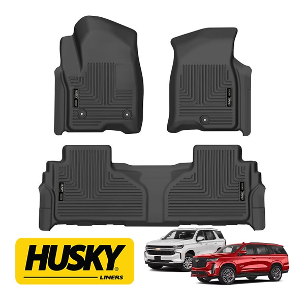 【HUSKY LINERS 正規品】X-act Contour オールウェザーフロアマット ラバーマット ブラック 99241 フロント&リア 左右分セット 21y- キャデラック エスカレード | 21y- シボレー サバーバン タホ | 21y- GMC ユーコン デナリ ハスキーライナーズ