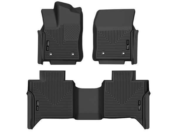 【HUSKY LINERS 正規品】X-act Contour オールウェザーフロアマット ラバーマット ブラック 53798 フロント&リア 左右分セット 22y- トヨタ タンドラ クルーマックス ハスキーライナーズ