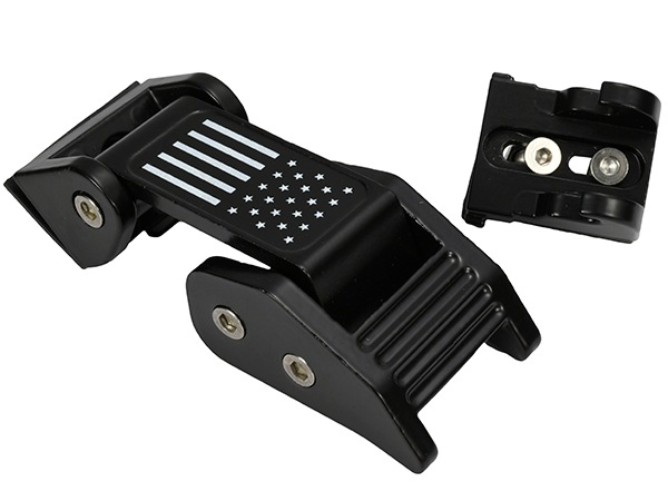 【AUTO SPEED AUTO PARTS 正規品】ボンネットフードラッチ フードロック 1台分 1セット ブラック 星条旗 ジープ JL ラングラー | JT グラディエーター
