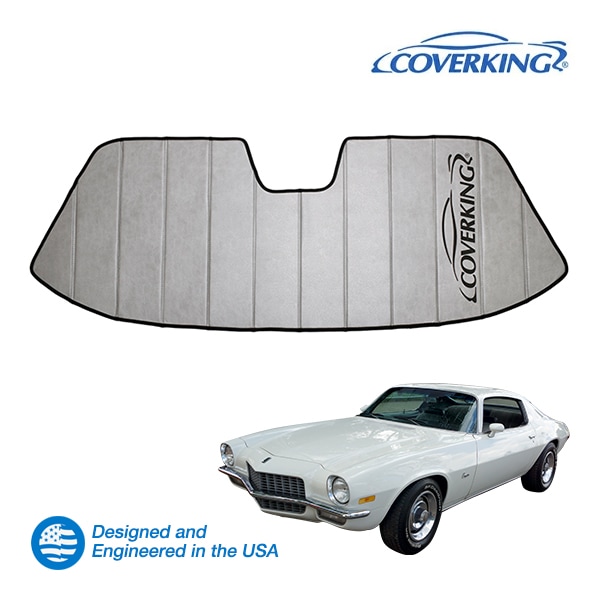 【CoverKing 正規品】専用設計 サンシェード シルバー 吸盤不要 折りたたみ式 3層構造 ケース付 70-81y シボレー カマロ カバーキング