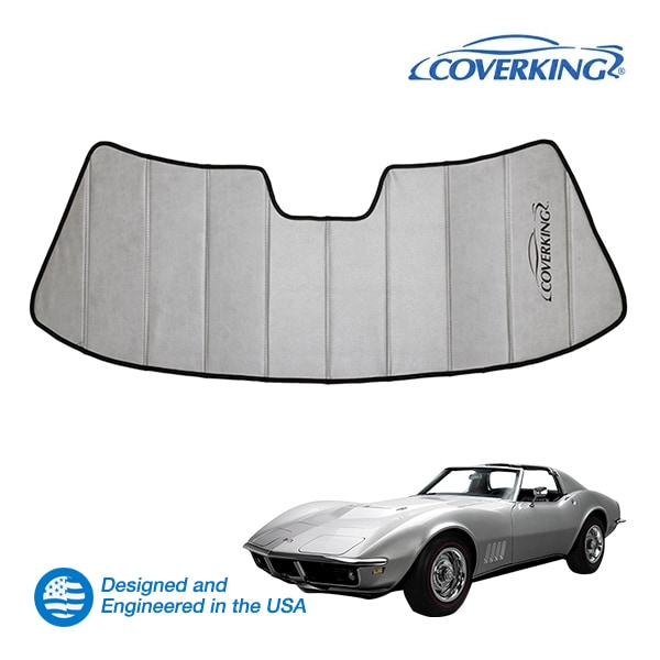 【CoverKing 正規品】専用設計 サンシェード シルバー 吸盤不要 折りたたみ式 3層構造 ケース付 68-82y シボレー コルベット C3 カバーキング