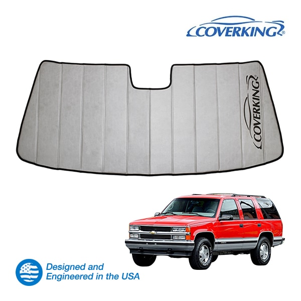 【CoverKing 正規品】専用設計 サンシェード シルバー 吸盤不要 折りたたみ式 3層構造 ケース付 95-99y シボレー タホ | 95-99y GMC ユーコン カバーキング