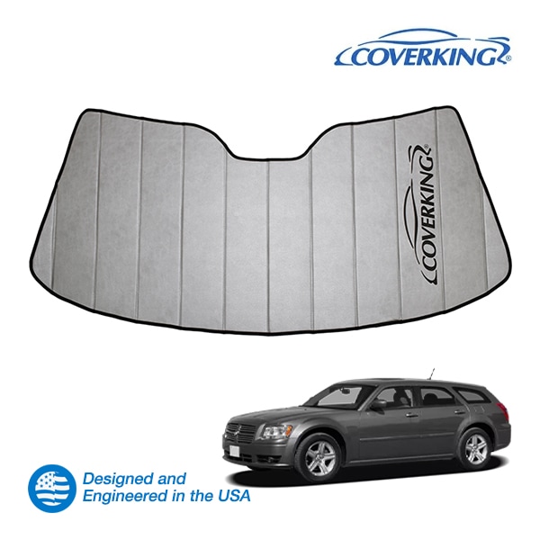 【CoverKing 正規品】専用設計 サンシェード シルバー 吸盤不要 折りたたみ式 3層構造 ケース付 05-07y ダッジ マグナム カバーキング