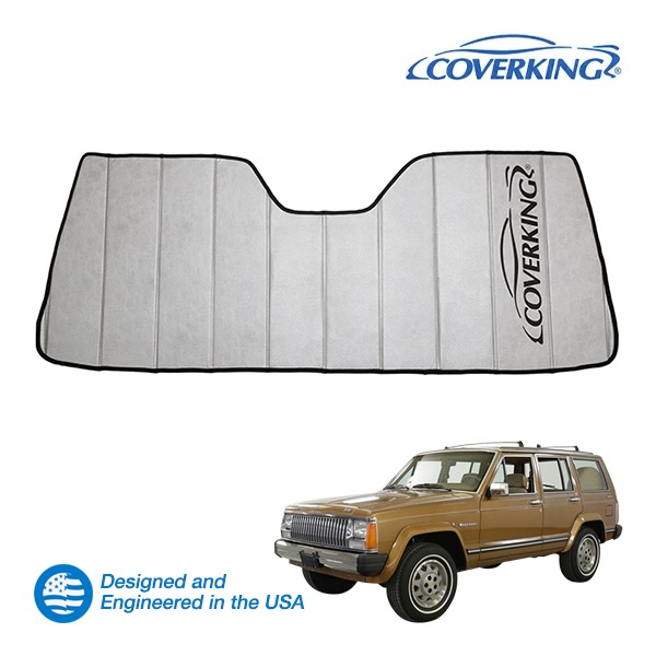 【CoverKing 正規品】専用設計 サンシェード シルバー 吸盤不要 折りたたみ式 3層構造 ケース付 84-90y ジープ ワゴニア カバーキング