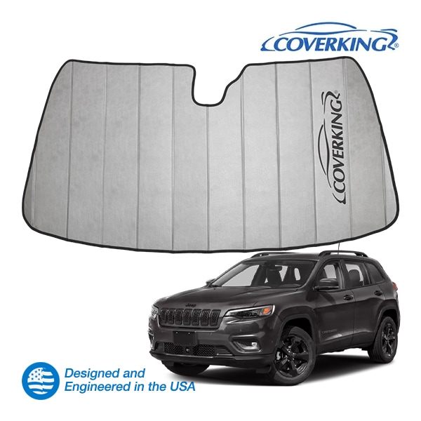 【CoverKing 正規品】専用設計 サンシェード シルバー 吸盤不要 折りたたみ式 3層構造 ケース付 14-23y ジープ チェロキー KL カバーキング