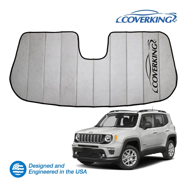 【CoverKing 正規品】専用設計 サンシェード シルバー 吸盤不要 折りたたみ式 3層構造 ケース付 15y- ジープ レネゲード カバーキング