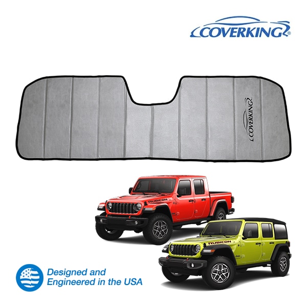 【CoverKing 正規品】専用設計 サンシェード シルバー 吸盤不要 折りたたみ式 3層構造 ケース付 ジープ JL ラングラー | JT グラディエーター カバーキング