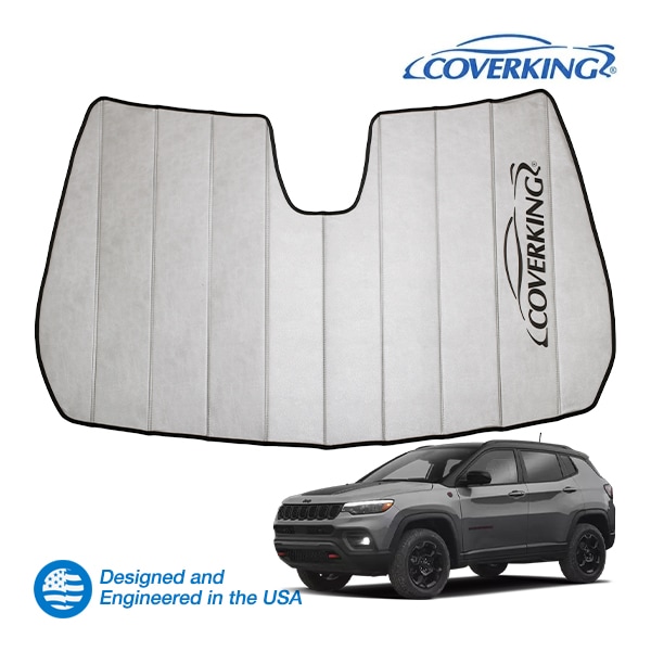 【CoverKing 正規品】専用設計 サンシェード シルバー 吸盤不要 折りたたみ式 3層構造 ケース付 17y- ジープ コンパス MP カバーキング