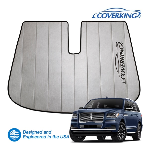 【CoverKing 正規品】専用設計 サンシェード シルバー 吸盤不要 折りたたみ式 3層構造 ケース付 18-22y リンカーン ナビゲーター カバーキング