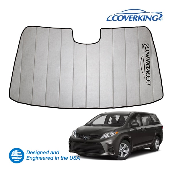 【CoverKing 正規品】専用設計 サンシェード シルバー 吸盤不要 折りたたみ式 3層構造 ケース付 17-20y トヨタ シエナ カバーキング