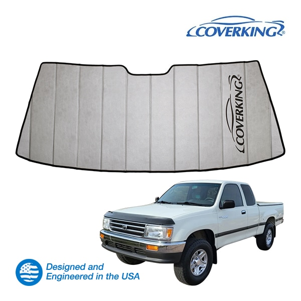 【CoverKing 正規品】専用設計 サンシェード シルバー 吸盤不要 折りたたみ式 3層構造 ケース付 93-98y トヨタ T100 カバーキング