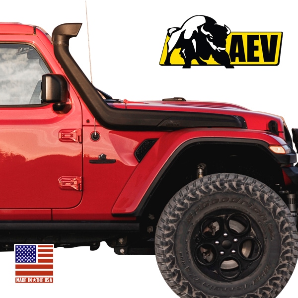 【AEV 正規品】シュノーケル エアインテークキット 40306500AC エアーインテーク 架橋ポリエチレン製 ジープ JL ラングラー 2.0/3.6L/4xe | JT グラディエーター 左ハンドル/右ハンドル共通 2ドア/4ドア車用 ハイフェンダー付き車用