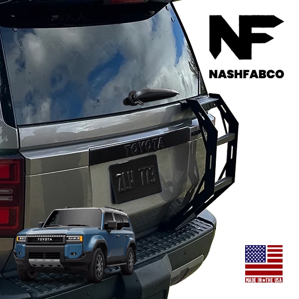 【NashFabCo 正規品】専用設計 ハーフラダー ハーフタイプ CNC アルミニウム製 マットブラック パウダーコート仕上げ 高強度 リアガラス開閉可能 トヨタ ランドクルーザー 250 ランクル 250系 右ハンドル車運転席側用