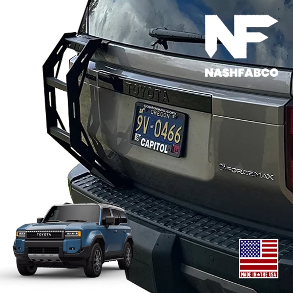 【NashFabCo 正規品】専用設計 ハーフラダー ハーフタイプ CNC アルミニウム製 マットブラック パウダーコート仕上げ 高強度 リアガラス開閉可能 トヨタ ランドクルーザー 250 ランクル 250系 右ハンドル車助手席側用