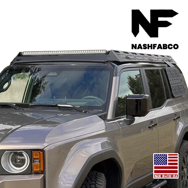 【NashFabCo 正規品】ルーフラック ルーフバスケット ルーフキャリア CNC アルミニウム製 パウダーコート仕上げ フェアリング付 ライトバー取付可 トヨタ ランドクルーザー 250 ランクル 250系 ルーフレール無し車用