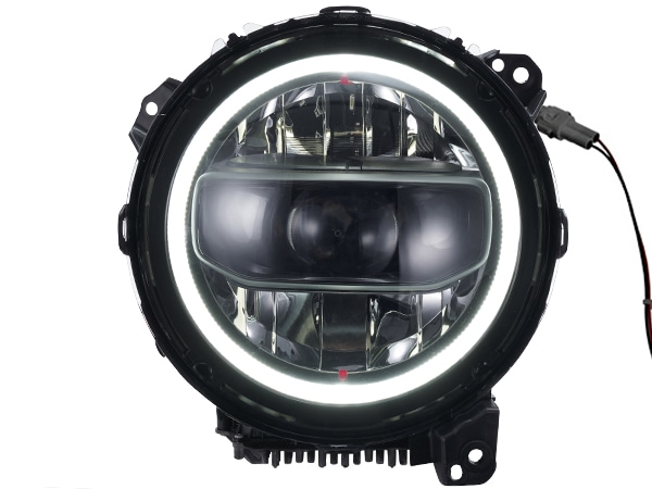 【DEPO 正規品】ジープ JL ラングラー | JT グラディエーター ヘッドライト ヘッドランプ LEDリング付 マットブラック 左右セット レベライザー付 Eマーク取得済 US仕様 カットライン 日本仕様 日本光軸 左側走行用 デポ