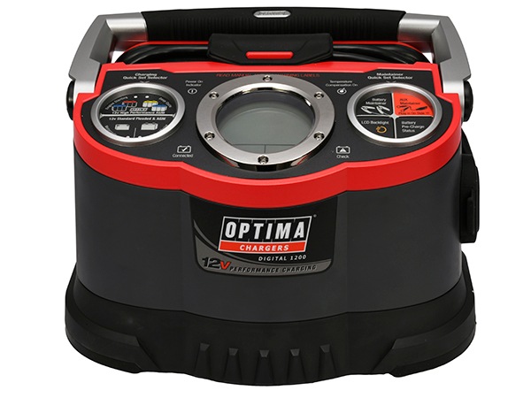 【OPTIMA 正規品】12V バッテリーチャージャー Digital 1200 AGM EFB対応 バッテリー充電器 内蔵温度検知機能あり スパーク防止 逆極性保護 8段階充電プログラム 12V鉛蓄電池 充電最大160Ah オプティマ