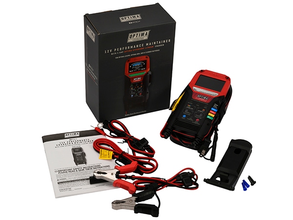 【OPTIMA 正規品】12V バッテリーチャージャー&メンテナー Digital 400+ AGM リチウムバッテリー対応 バッテリー充電器 滑り止めグリップ付 LED作業灯付 USB充電ポート付 12アンペア充電 逆流防止 過熱保護 オプティマ