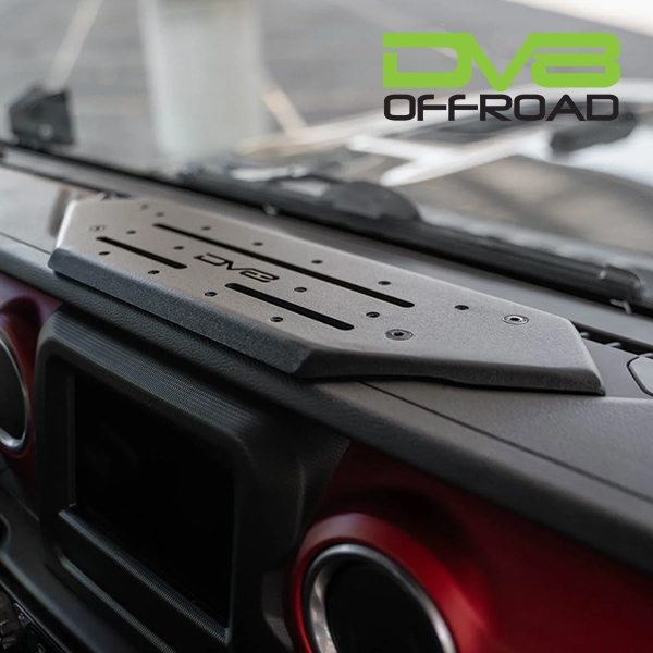 【DV8 OFFROAD 正規品】ダッシュマウント V2  DMJL-02 DV8ロゴ入 ブラックパウダーコート仕上げ スロット×3本 スチール製 電話ホルダー 携帯電話マウント ジープ JK ラングラー JL ラングラー | JT グラディエーター 