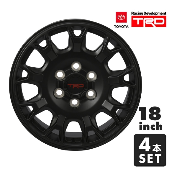 USトヨタ純正 TOYOTA 24y- タコマ ランドクルーザー 250 ランクル 250系 ランドクルーザー 300系 ランクル 300 TRD 18インチホイール 4本セット マットブラック TRDロゴ入 センターキャップ付 JWL刻印あり PTR56-35242-F1
