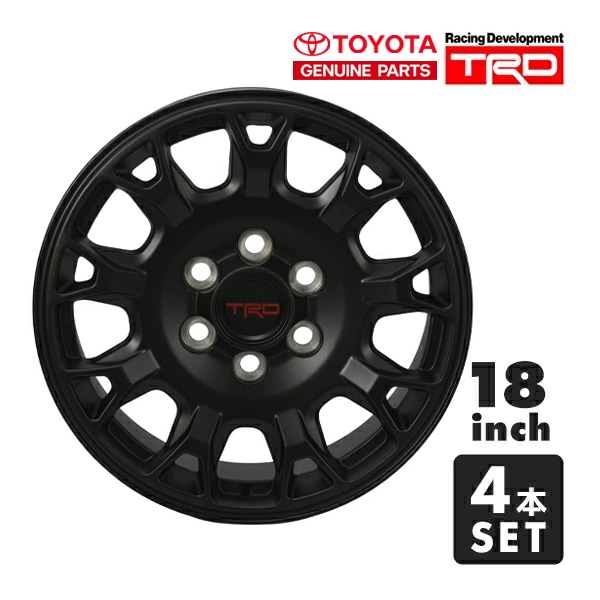 USトヨタ純正 TOYOTA 24y- タコマ ランドクルーザー 250 ランクル 250系 ランドクルーザー 300系 ランクル 300 TRD 18インチホイール 4本セット マットブラック TRDロゴ入 センターキャップ付 JWL刻印あり PTR56-35242-F1