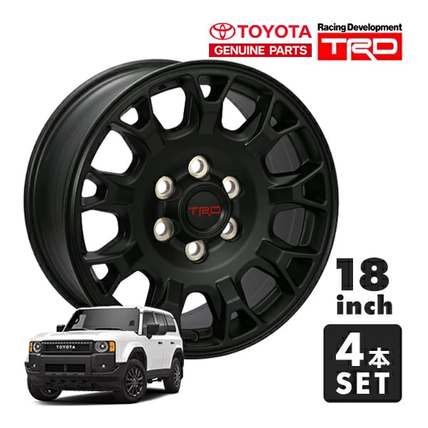 USトヨタ純正 TOYOTA ランドクルーザー 250 ランクル 250系 TRD 18インチホイール 4本セット マットブラック TRDロゴ入 センターキャップ付 JWL刻印あり PTR56-35242-F1