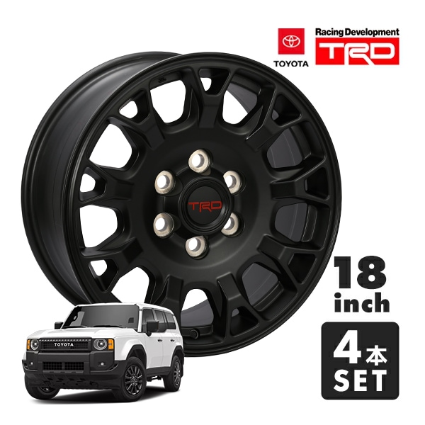 USトヨタ純正 TOYOTA ランドクルーザー 250 ランクル 250系 TRD 18インチホイール 4本セット マットブラック TRDロゴ入 センターキャップ付 JWL刻印あり PTR56-35242-F1