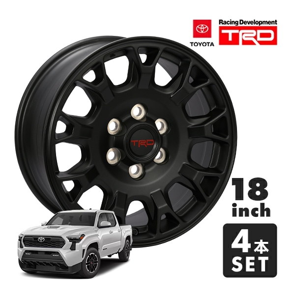 USトヨタ純正 TOYOTA 24y- タコマ TRD 18インチホイール 4本セット マットブラック TRDロゴ入 センターキャップ付 JWL刻印あり PTR56-35242-F1