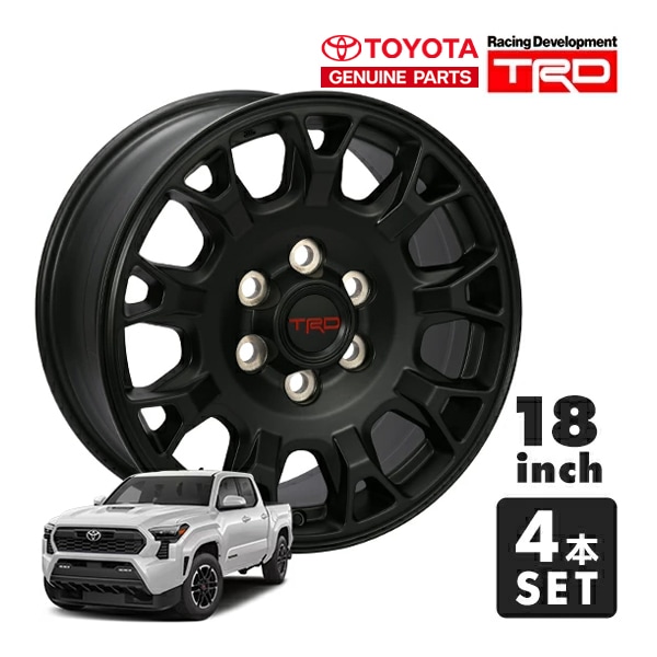 USトヨタ純正 TOYOTA 24y- タコマ TRD 18インチホイール 4本セット マットブラック TRDロゴ入 センターキャップ付 JWL刻印あり PTR56-35242-F1
