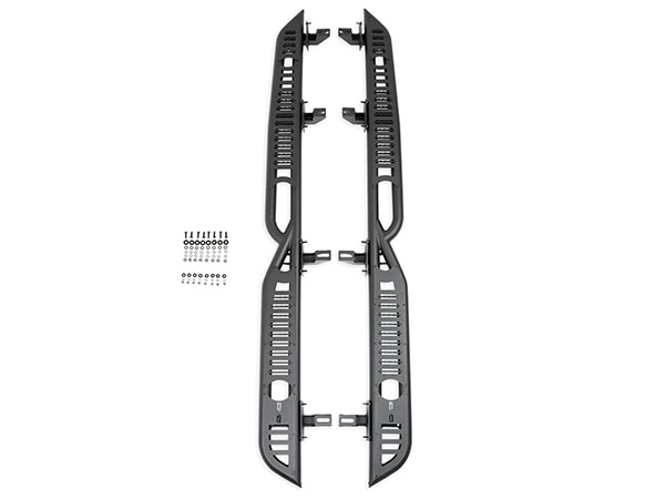 【DV8 OFFROAD 正規品】OE Plus サイドステップ チューブステップ SRGL-08 1台分 左右セット DV8ロゴ入 スチール製 ブラックパウダーコート仕上げ ジープ JT グラディエーター