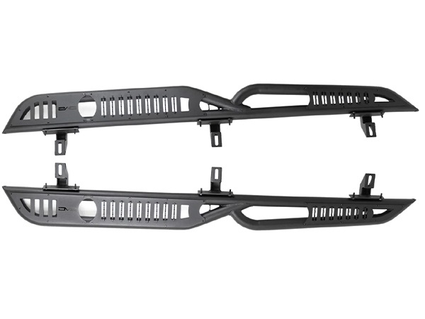 【DV8 OFFROAD 正規品】OE Plus サイドステップ チューブステップ SRJL-08 1台分 左右セット DV8ロゴ入 スチール製 ブラックパウダーコート仕上げ ジープ JL ラングラー 4ドア車用