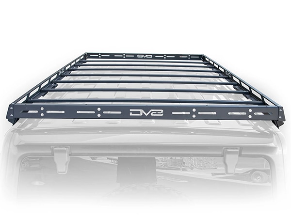 【DV8 OFFROAD 正規品】ルーフラック ルーフバスケット ルーフキャリア RRJL-01 DV8ロゴ入 スチール製 パウダーコート仕上げ マットブラック 内寸サイズ 209cm×130cm×2.5cm 耐荷重 90kg ジープ JL ラングラーアンリミテッド4ドア ハードトップ車用