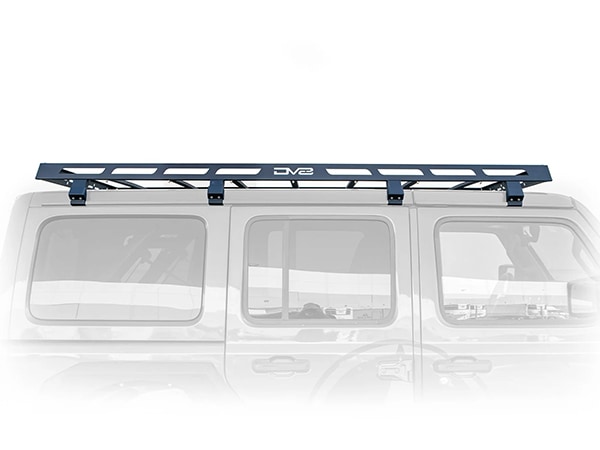 【DV8 OFFROAD 正規品】ルーフラック ルーフバスケット ルーフキャリア RRJL-01 DV8ロゴ入 スチール製 パウダーコート仕上げ マットブラック 内寸サイズ 209cm×130cm×2.5cm 耐荷重 90kg ジープ JL ラングラーアンリミテッド4ドア ハードトップ車用