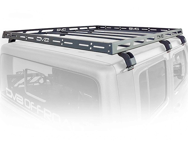 【DV8 OFFROAD 正規品】ルーフラック ルーフバスケット ルーフキャリア RRJL-02 DV8ロゴ入 スチール製 パウダーコート仕上げ マットブラック 内寸サイズ 156cm×130cm×2.5cm 耐荷重 90kg ジープ JL ラングラー 2ドア ハードトップ車用