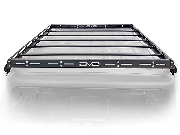 【DV8 OFFROAD 正規品】ルーフラック ルーフバスケット ルーフキャリア RRJL-02 DV8ロゴ入 スチール製 パウダーコート仕上げ マットブラック 内寸サイズ 156cm×130cm×2.5cm 耐荷重 90kg ジープ JL ラングラー 2ドア ハードトップ車用