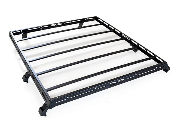 【DV8 OFFROAD 正規品】ルーフラック ハーフサイズ ルーフバスケット ルーフキャリア RRJK-04 DV8ロゴ入 スチール製 パウダーコート仕上げ マットブラック 耐荷重 約90kg ジープ JK ラングラー アンリミテッド 4ドア ハードトップ車用