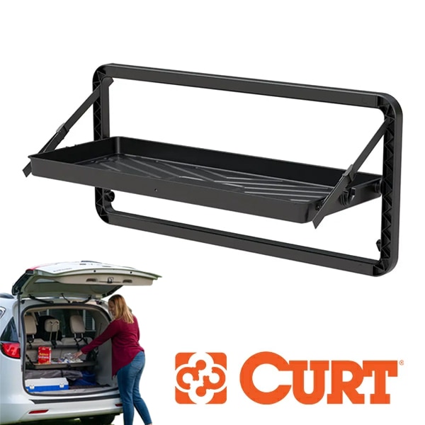 【CURT 正規品】PAKKA カーゴキャディー シートバックオーガナイザートレー 18425 リアシート 後部座席 プラスチック樹脂 外寸サイズ 88.9cm×36.8cm×6.35cm 耐荷重 22.6kg 汎用 リアシート装備車用 カート