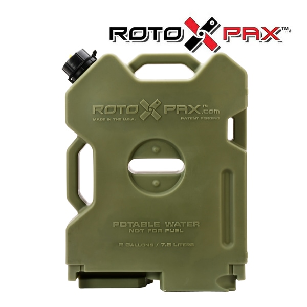 【RotopaX 正規品】ウォーターパック コンテナ 2ガロン 7.5L オリーブグリーン RX-2OD サイズ 高さ45cm×幅33.5cm×厚7.8cm 汎用 ロトパックス