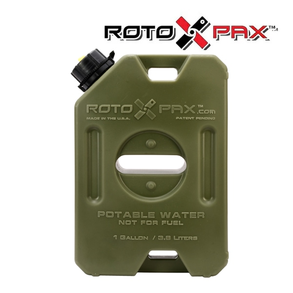 【RotopaX 正規品】ウォーターパック コンテナ 1ガロン 3.8L オリーブグリーン RX-1OD サイズ 高さ33.5cm×幅22.5cm×厚7.8cm 汎用 ロトパックス