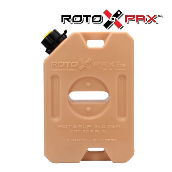 【RotopaX 正規品】ウォーターパック コンテナ 1ガロン 3.8L タン RX-1TAN サイズ 高さ33.5cm×幅22.5cm×厚7.8cm 汎用 ロトパックス