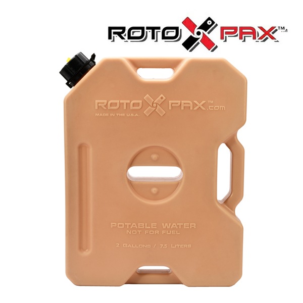 【RotopaX 正規品】ウォーターパック コンテナ GEN2 2ガロン 7.5L タン RXX-2TAN サイズ 高さ43cm×幅33.5cm×厚7.8cm 汎用 ロトパックス